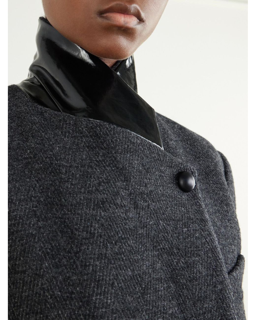 Isabel Marant Black Double-Breasted Wool And Cotton-Blend Coat