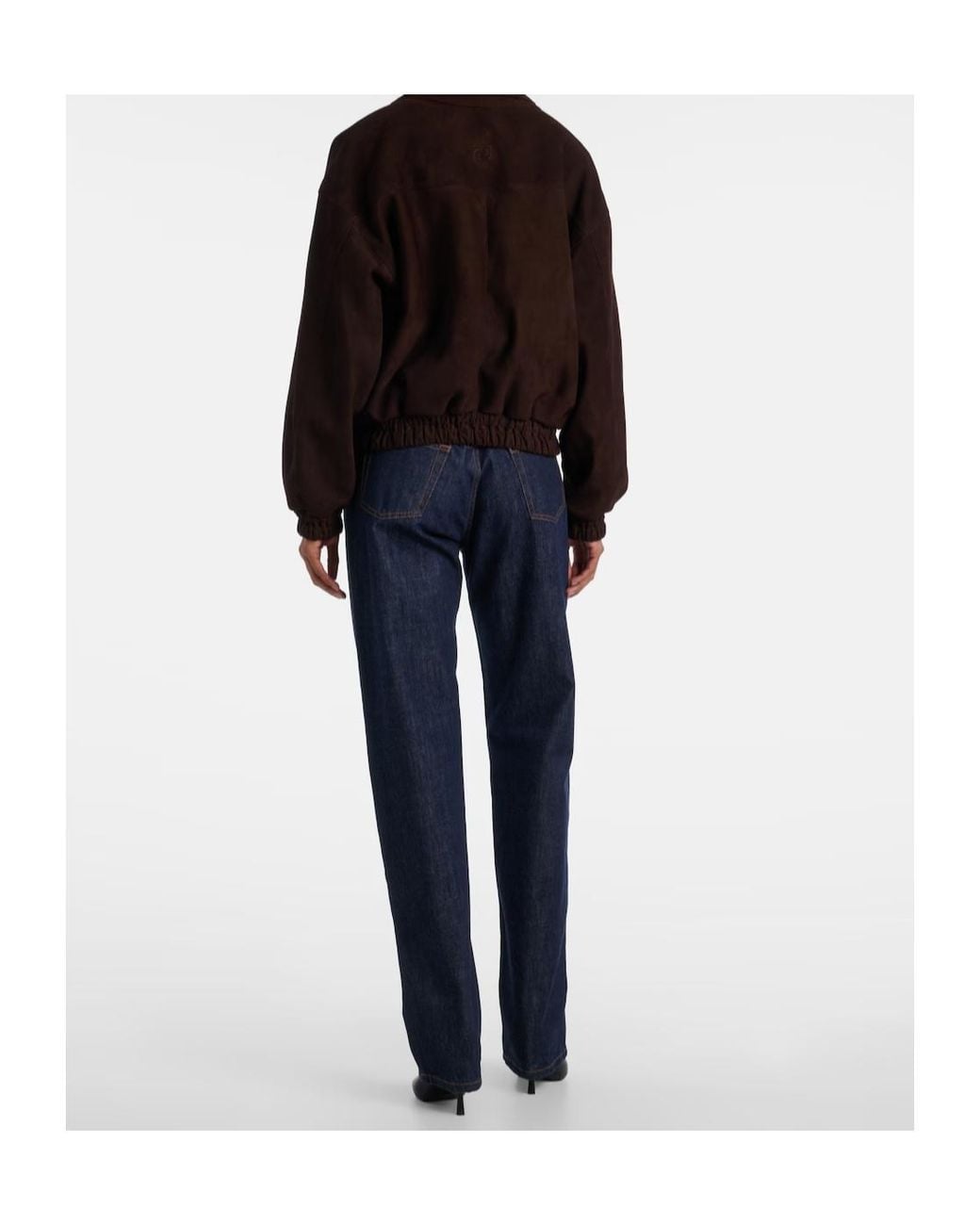 Magda Butrym Brown Long-Sleeved Leather Jacket