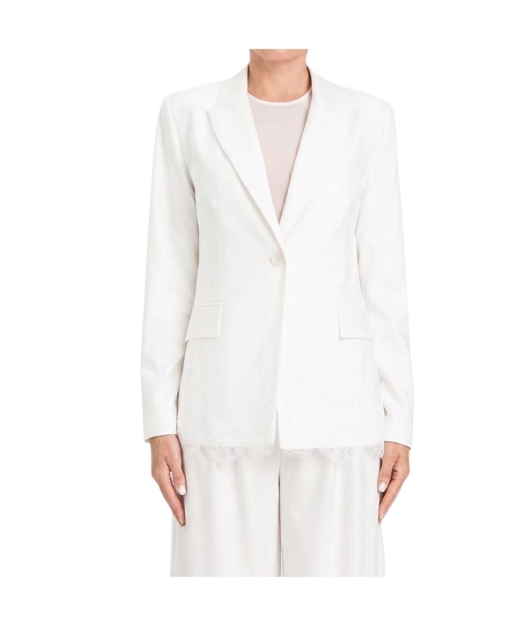 Twinset White Single-Breasted Long-Sleeved Suit Jacket