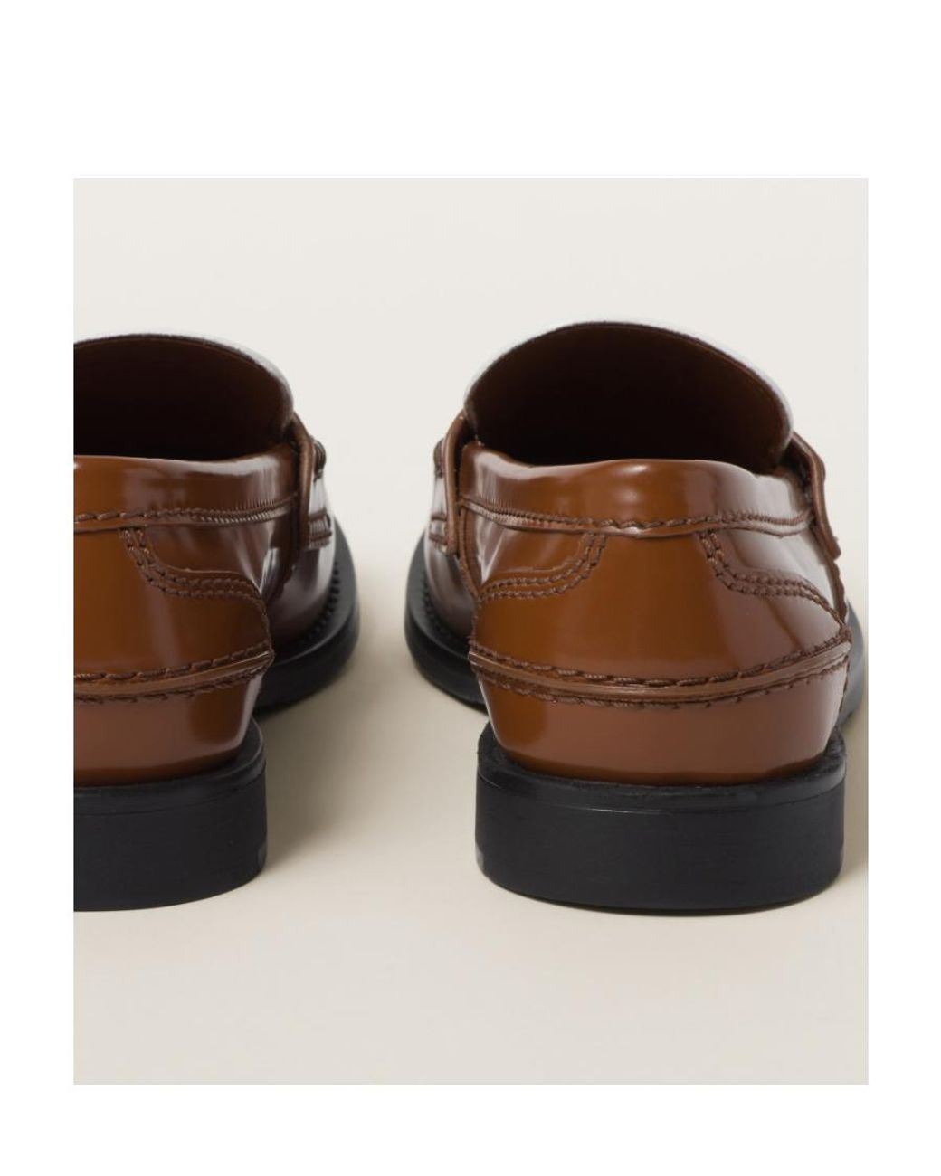Miu Miu Brown Leather Penny Loafers