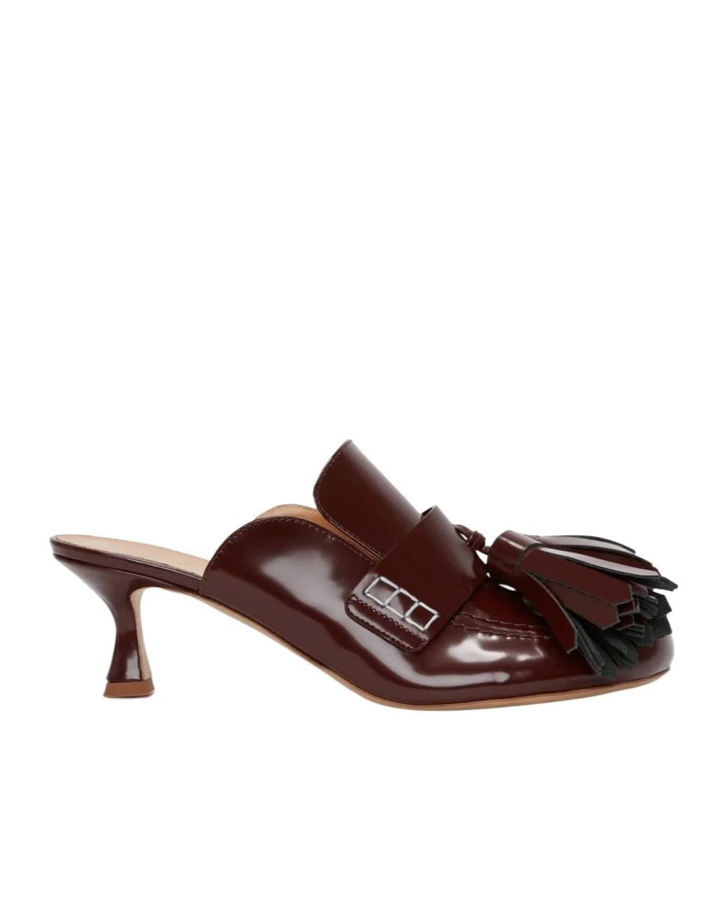 J.W. Anderson Brown Tassel-Detail Leather Mules