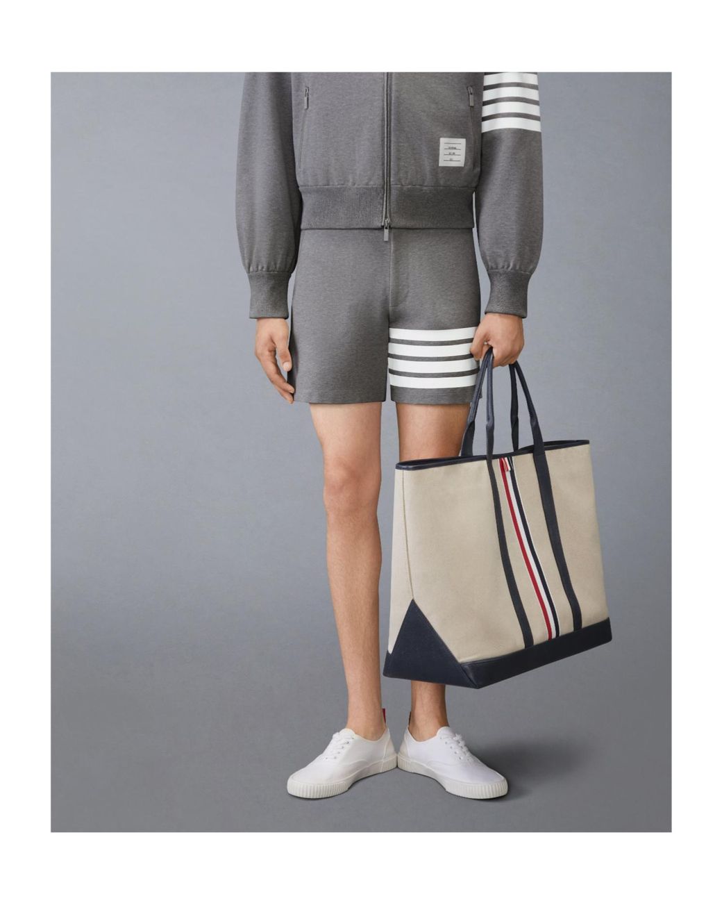 Thom Browne Gray Zipped Pocket Shorts for men