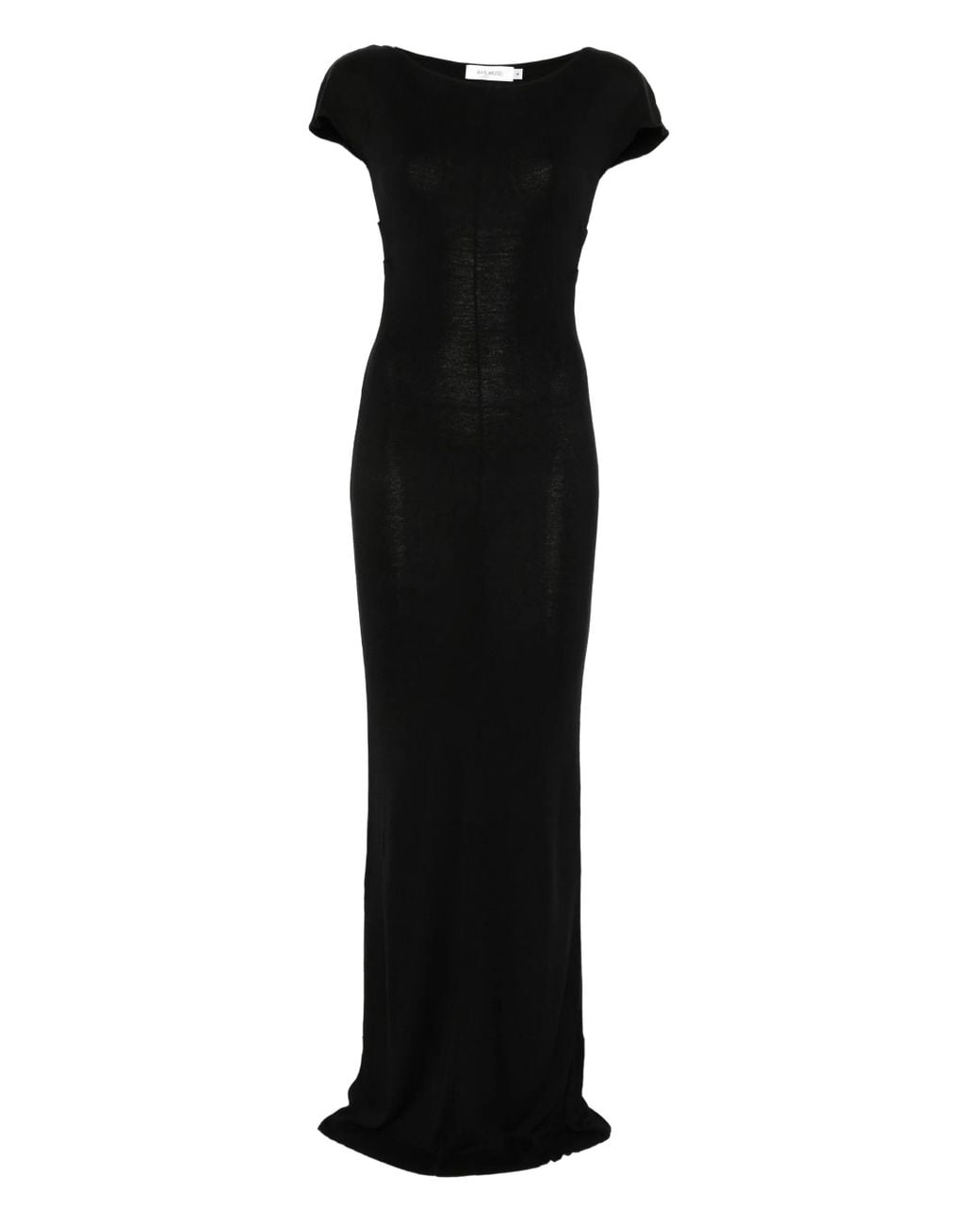 AYA MUSE Black Fine-Ribbed Maxi Dress