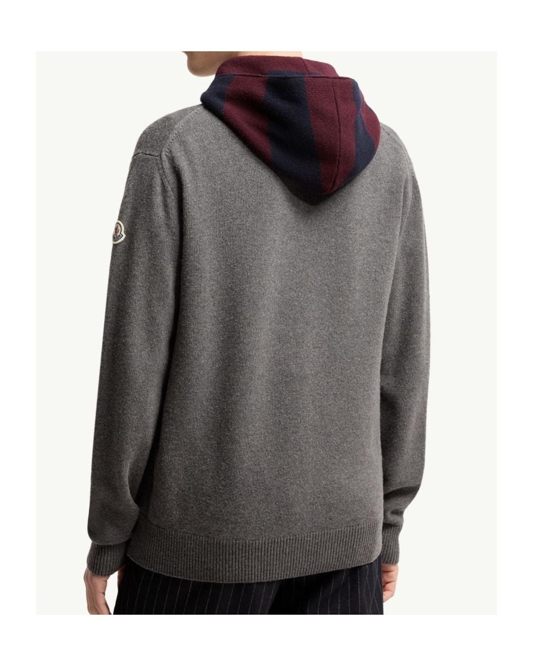 Moncler Gray Hooded Zip-Up Cardigan for men