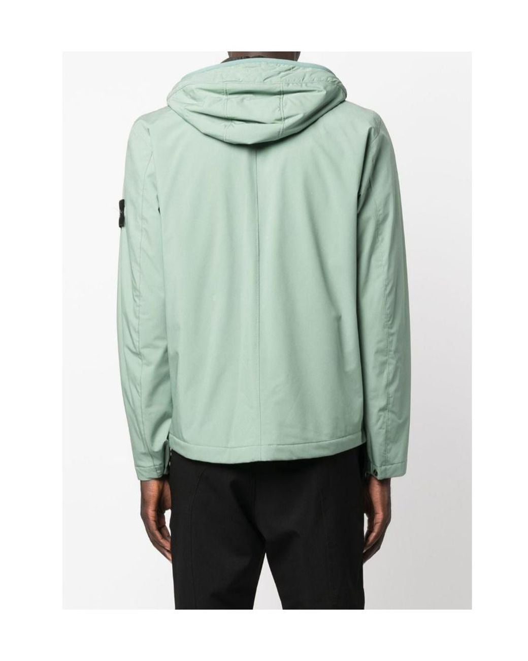 Stone Island Green Logo-Patch Jacket for men