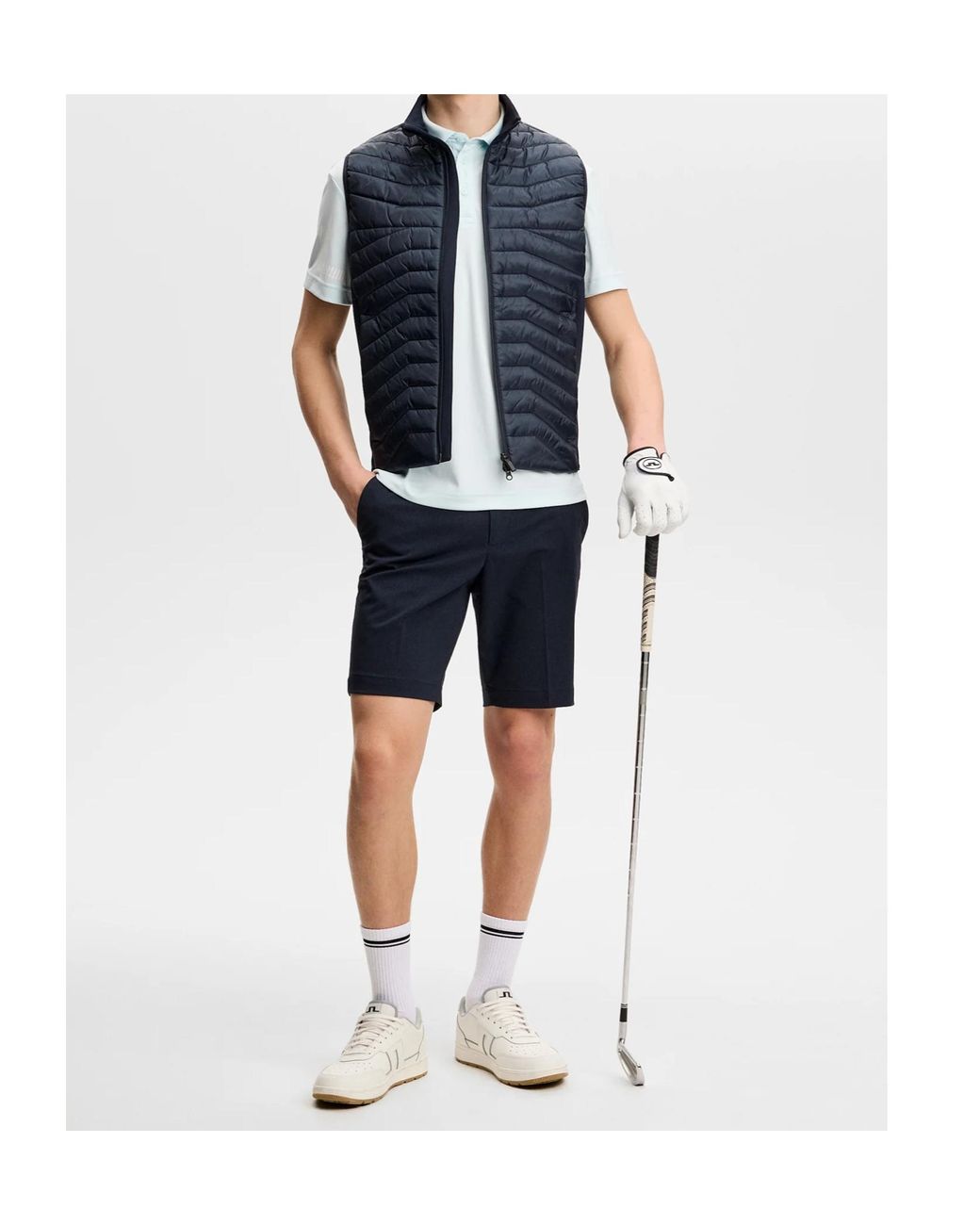 J.Lindeberg Blue Heath Polo for men