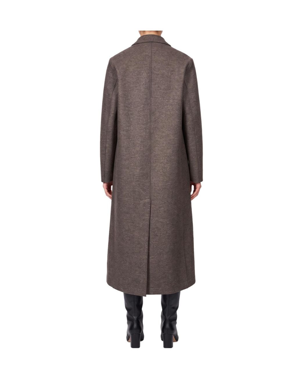 Harris Wharf London Brown Single-Breasted Notched-Lapels Coat