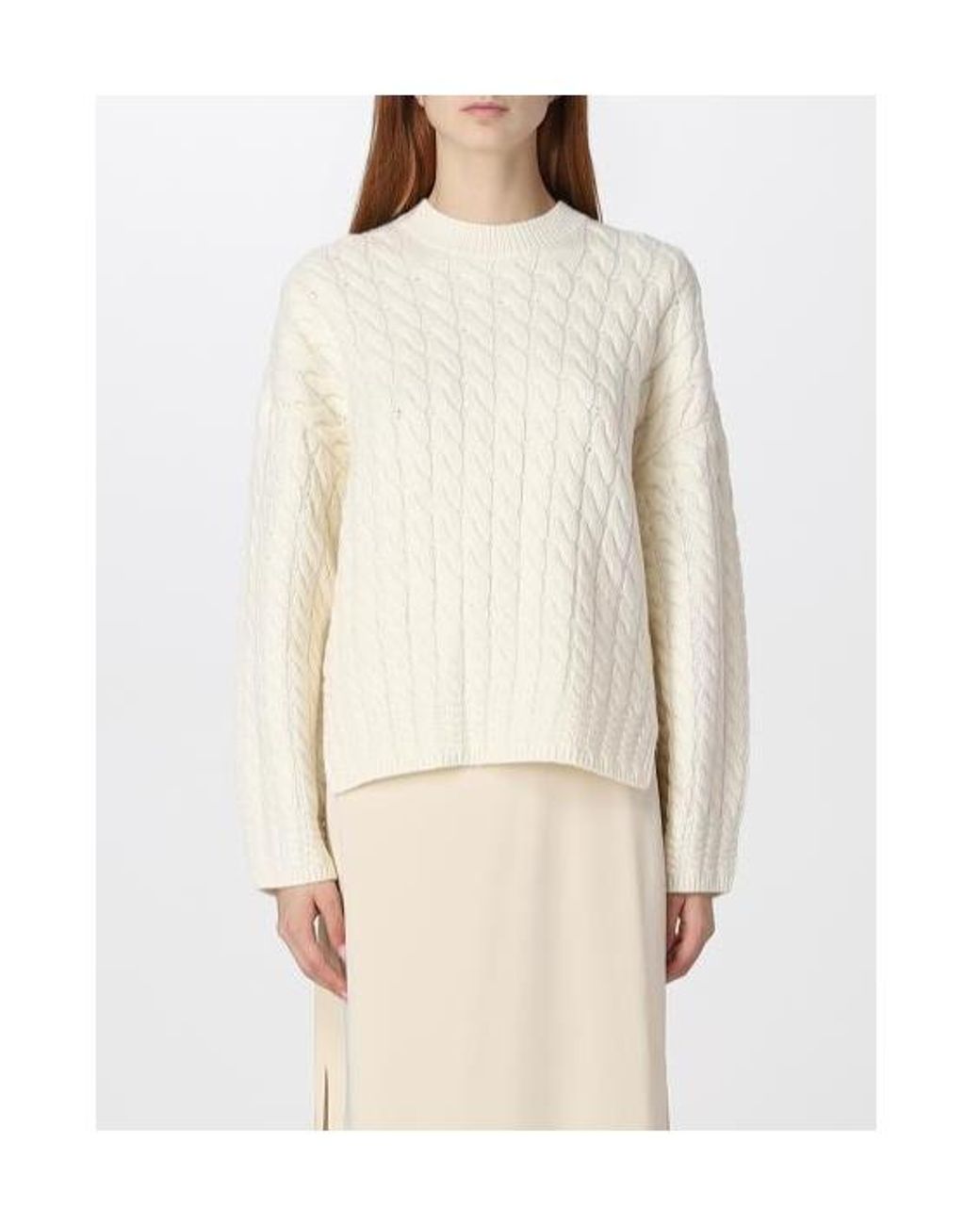 Theory White Cable-Knit Jumper