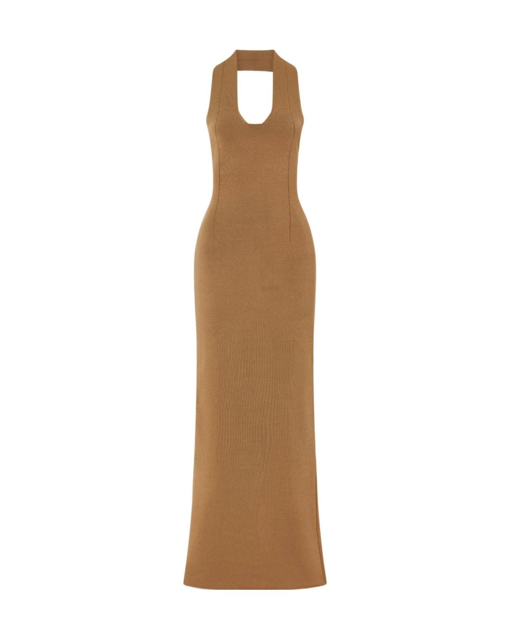 Khaite Natural Mahi Knitted Backless Dress