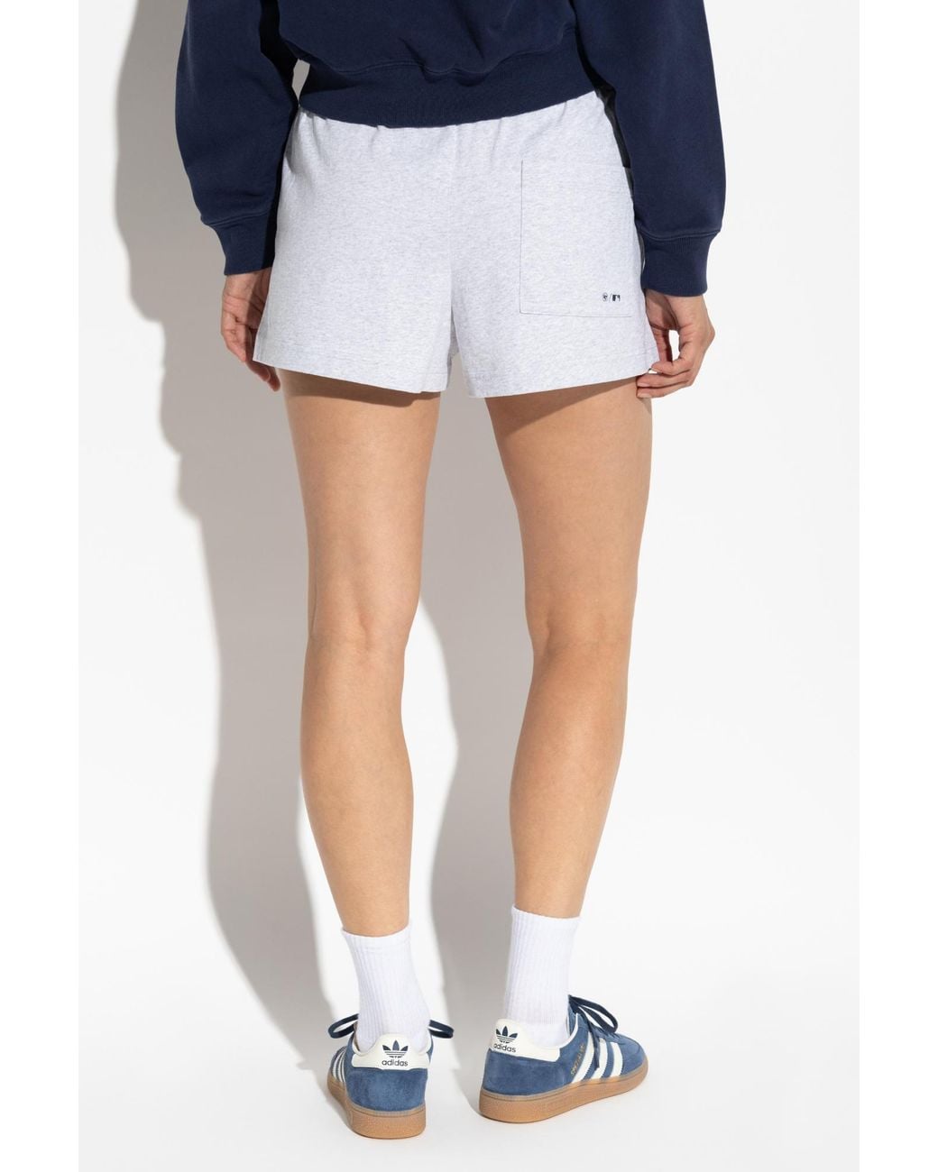 Sporty & Rich White New York Yankees Logo Shorts