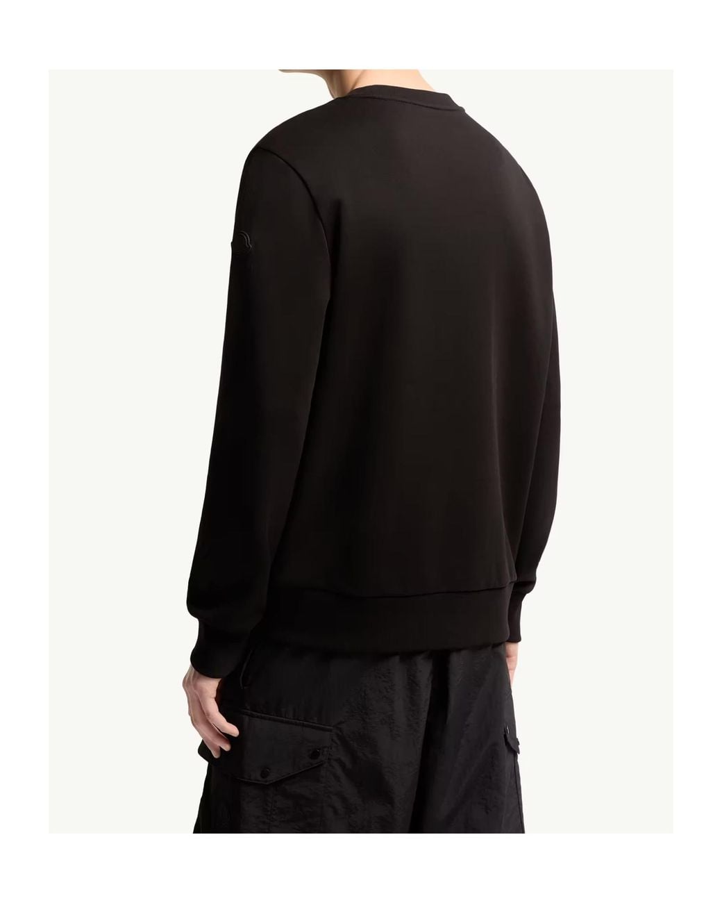 Moncler Black Cotton Logo Sweatshirt for men