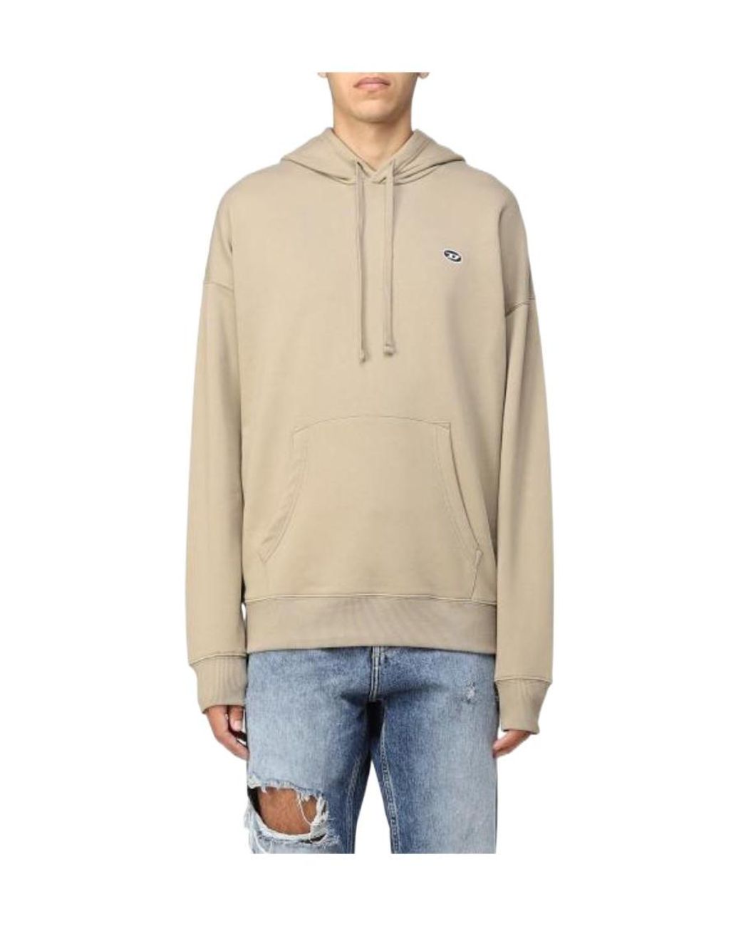 DIESEL Natural Logo-Patch Drawstring Hoodie for men