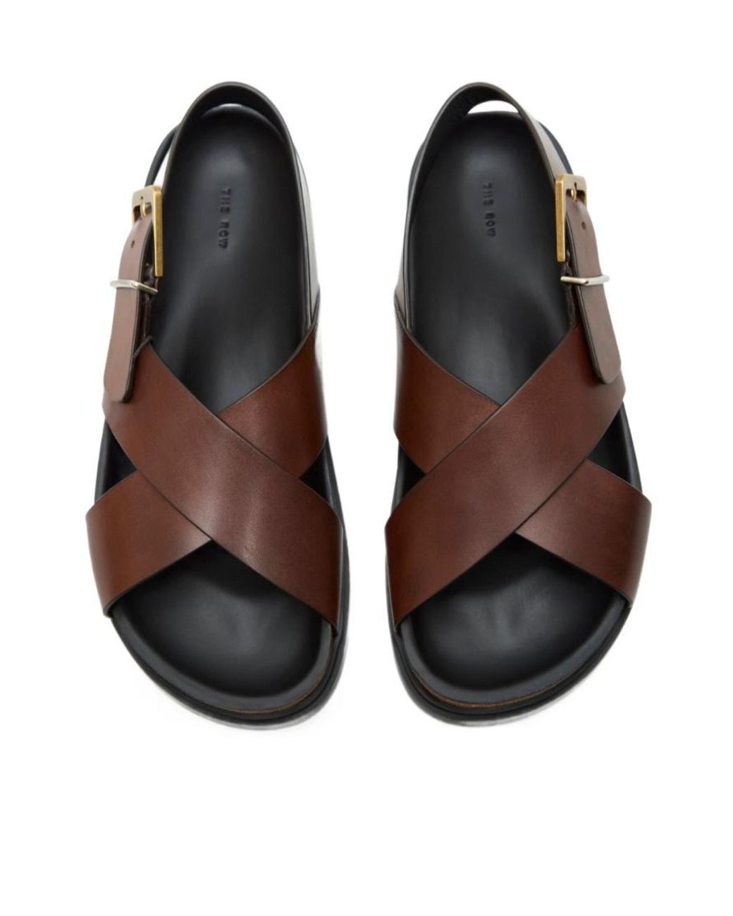 The Row Brown Crossover-Strap Buckle-Fastening Sandals
