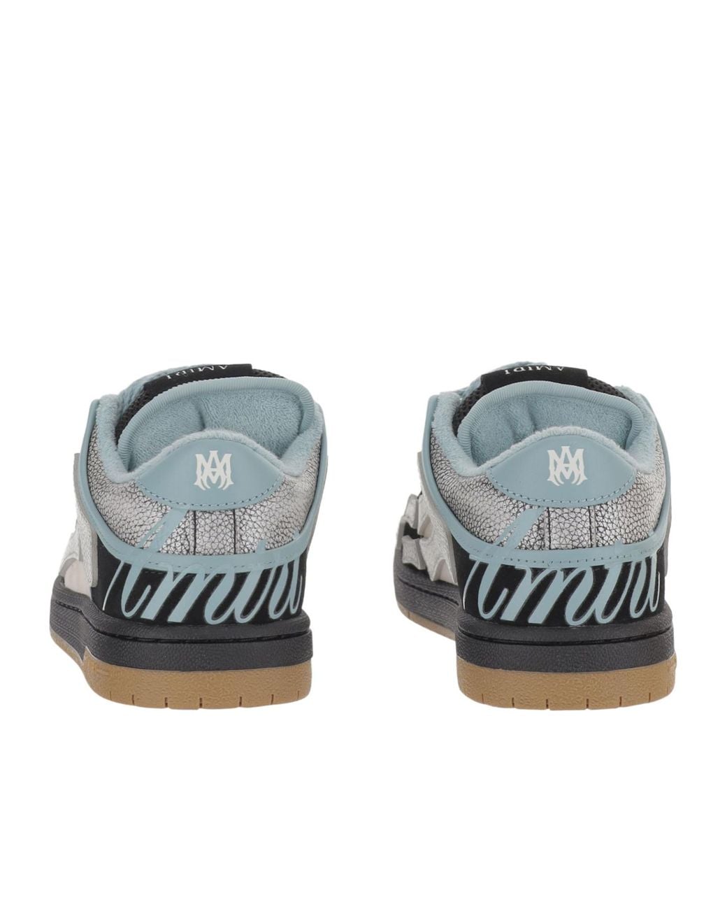 Amiri Gray Round Toe Lace-Up Sneakers for men