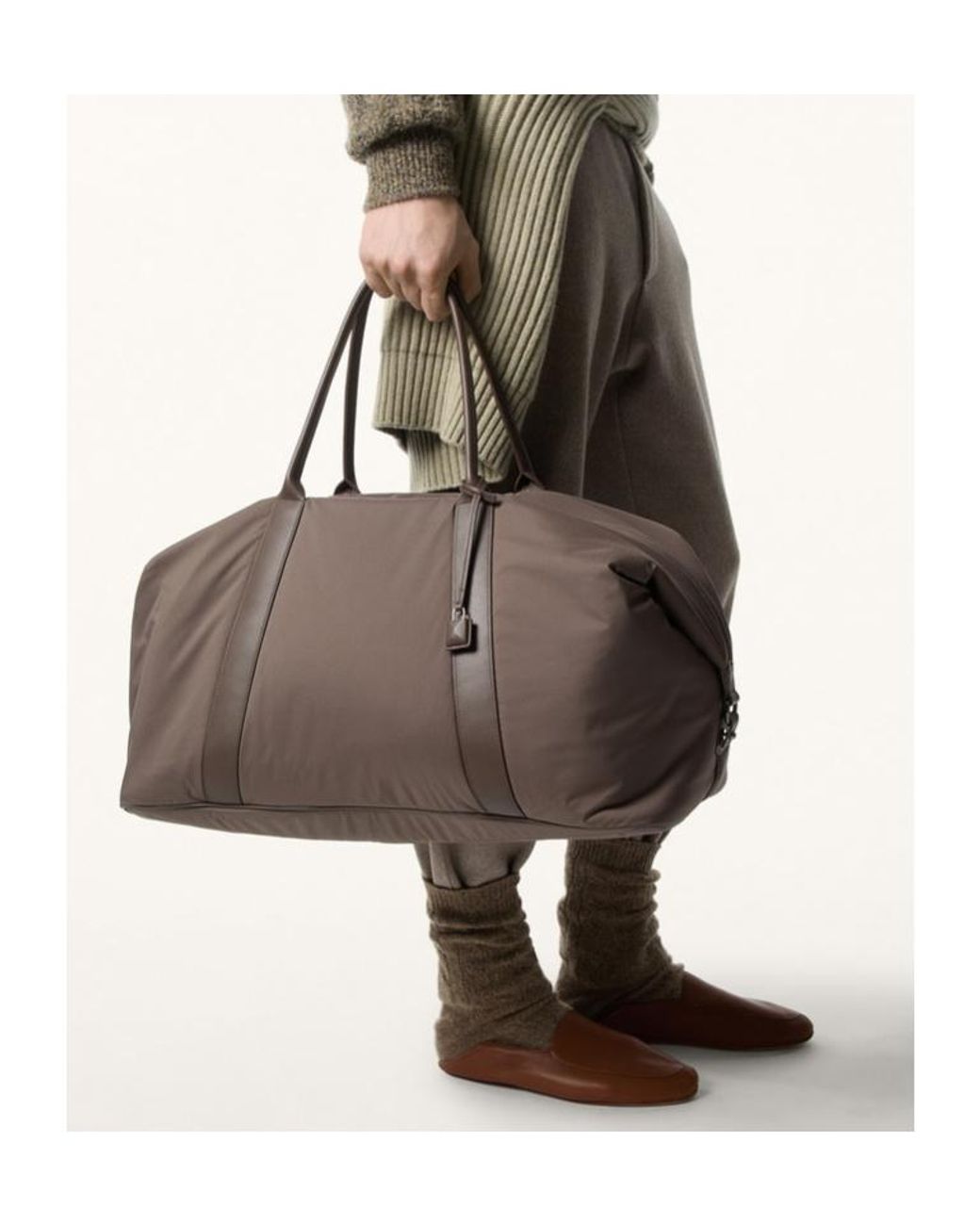 Loro Piana Brown Wind Duffle Bag for men