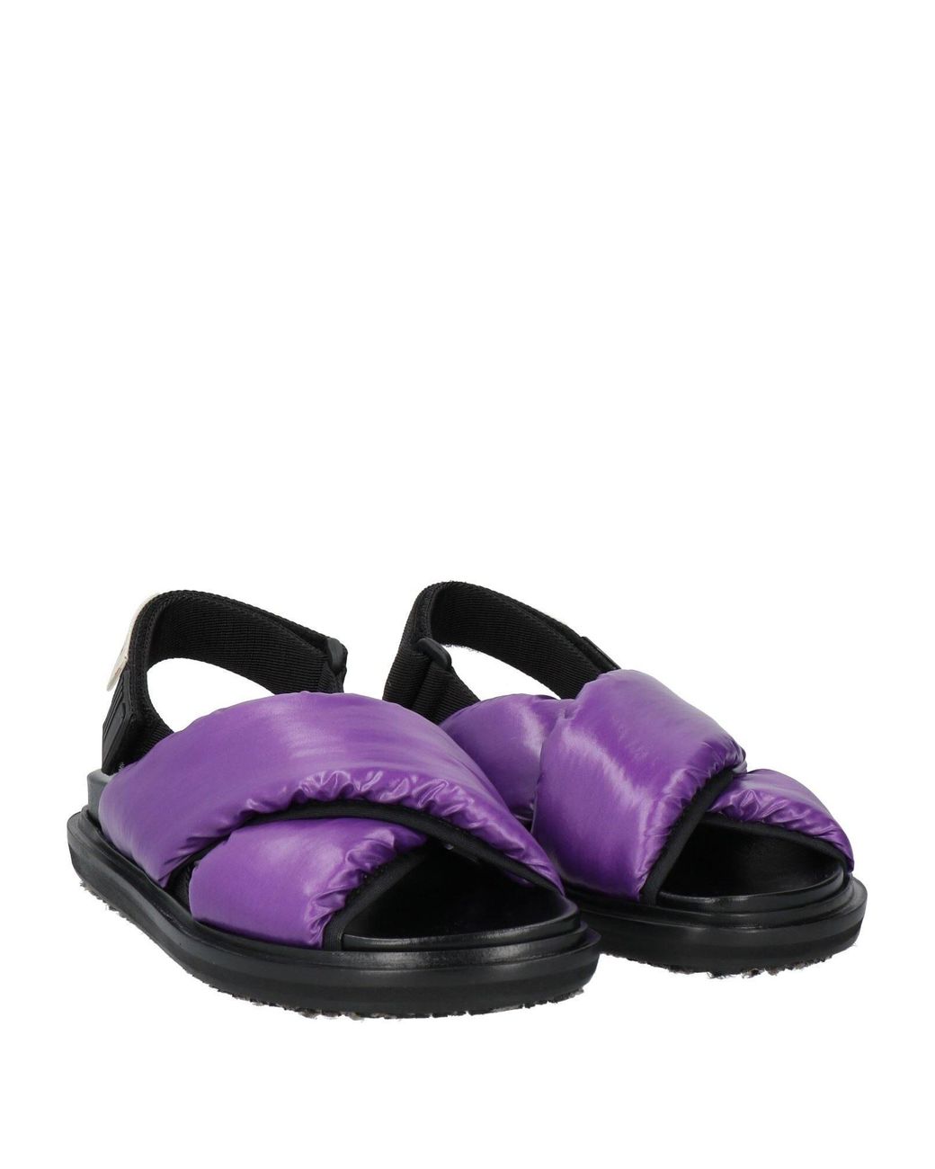 Marni Purple Two-Tone Shell Strappy Sandals