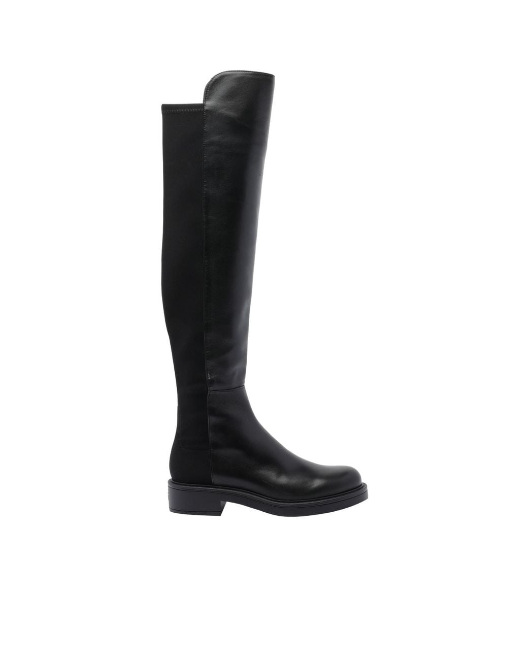 Stuart Weitzman Black Round-Toed Boots