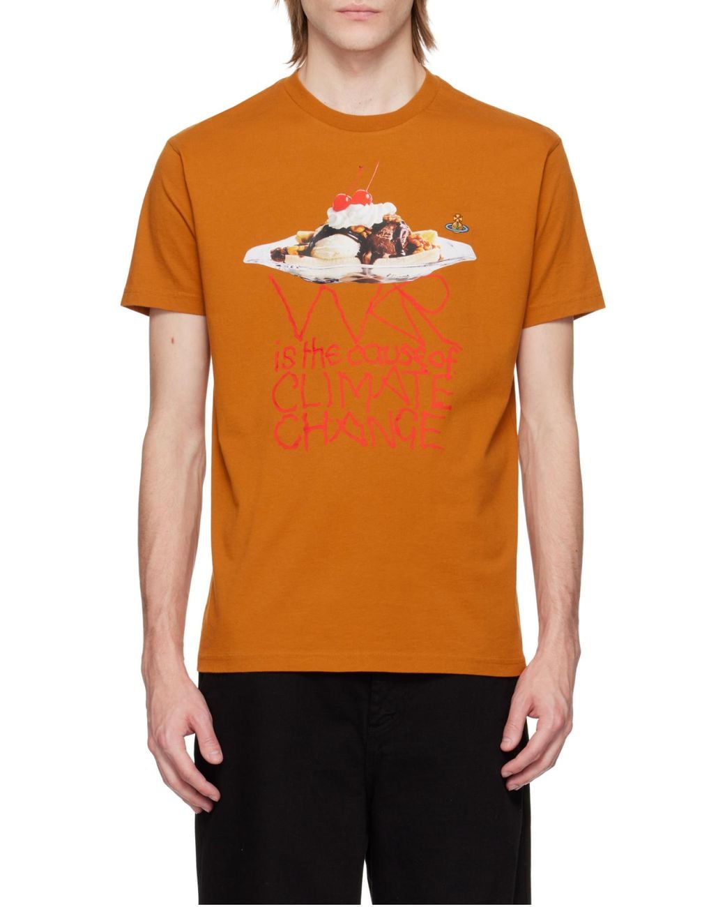 Vivienne Westwood Orange Graphic Printed Crewneck T-Shirt