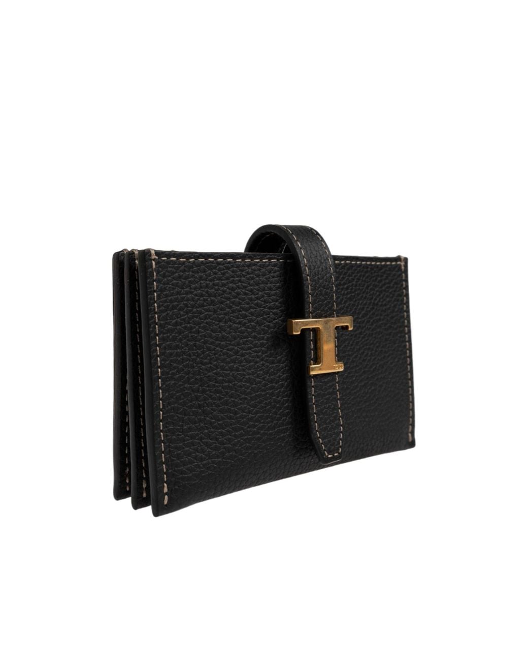 Tod's Black T Logo Flap Wallet