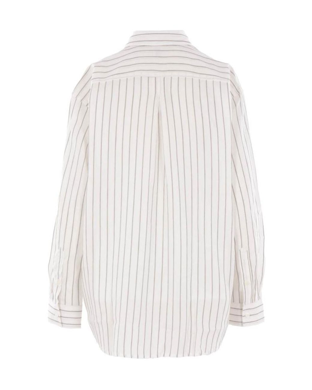 Totême White Totême Striped Long-Sleeved Shirt