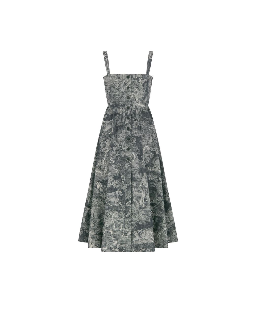 Dior Gray Iviera Mid-Length Flared Dress