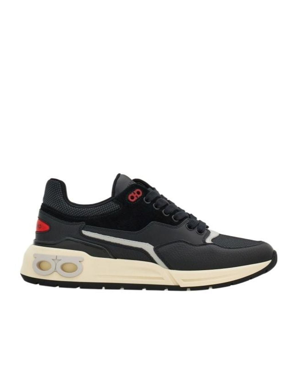 Ferragamo Black Low-Top Lace-Up Sneakers for men