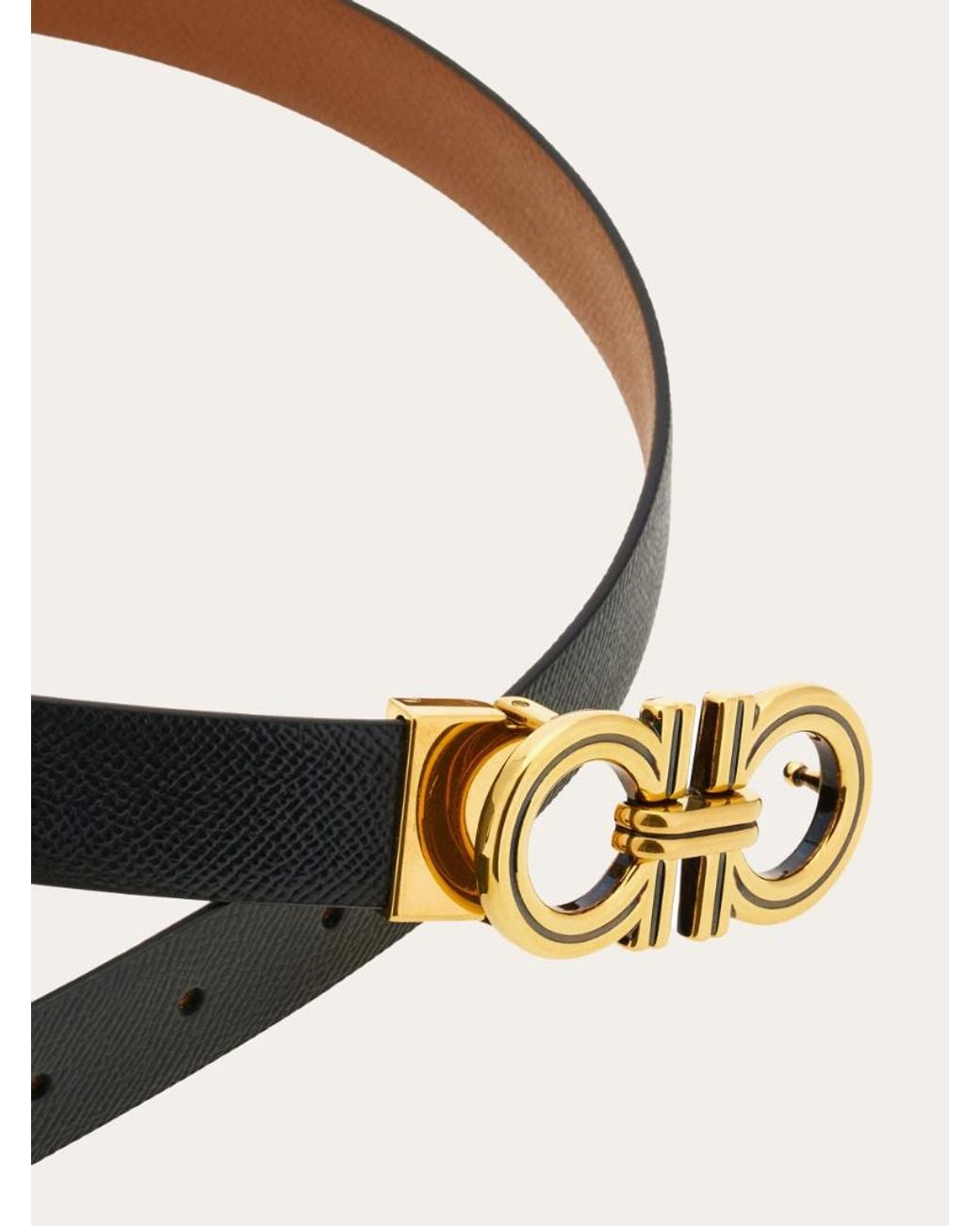Ferragamo White Reversible And Adjustable Gancini Belt