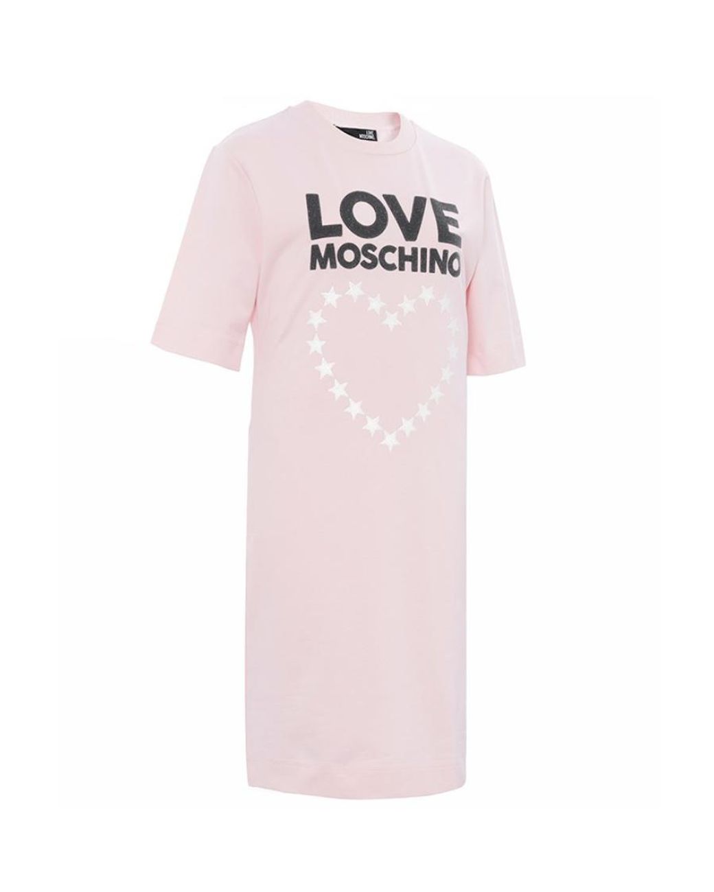 Moschino Pink Logo Pattern T-Shirt Dress