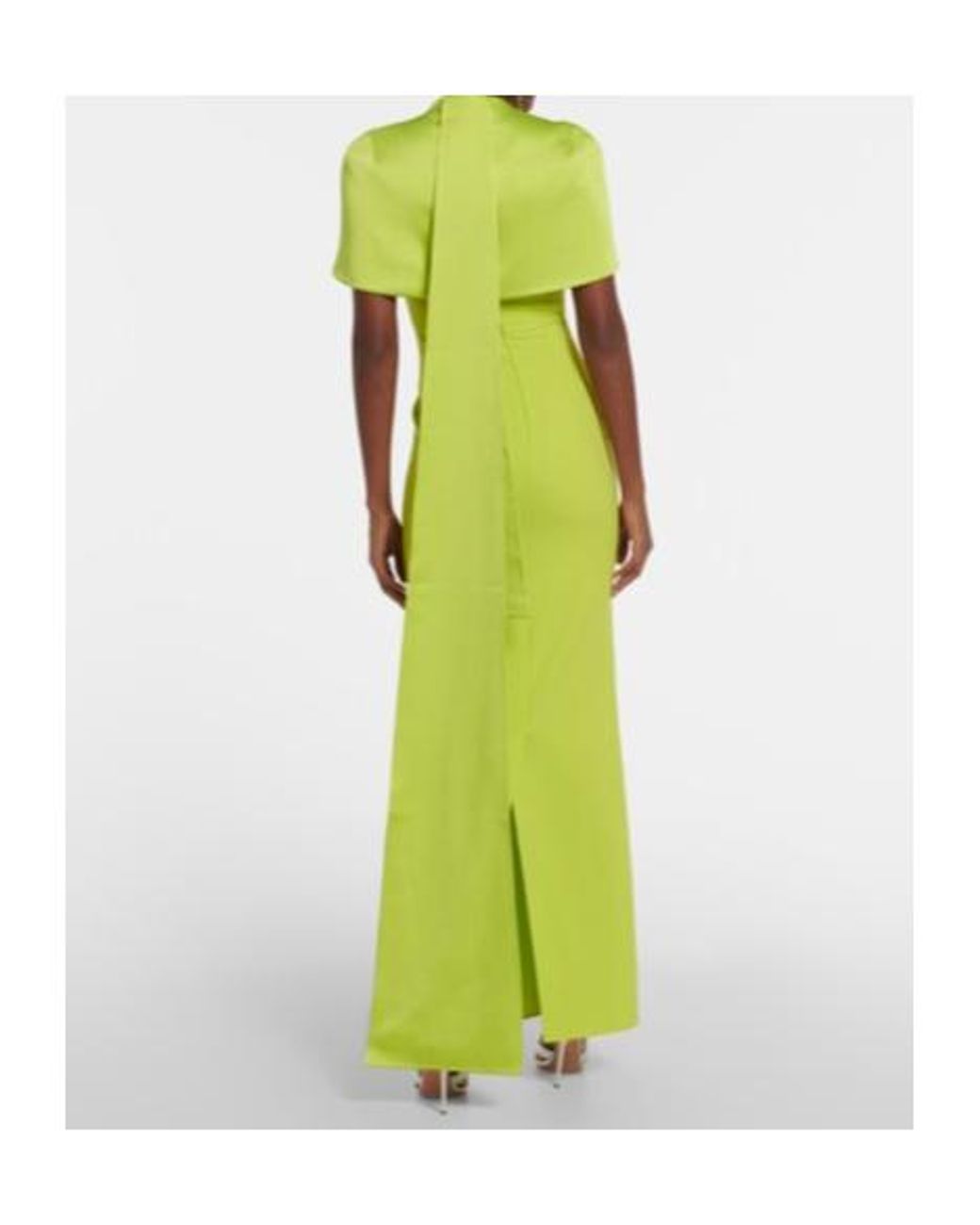 Safiyaa Green Kalika Crêpe Gown