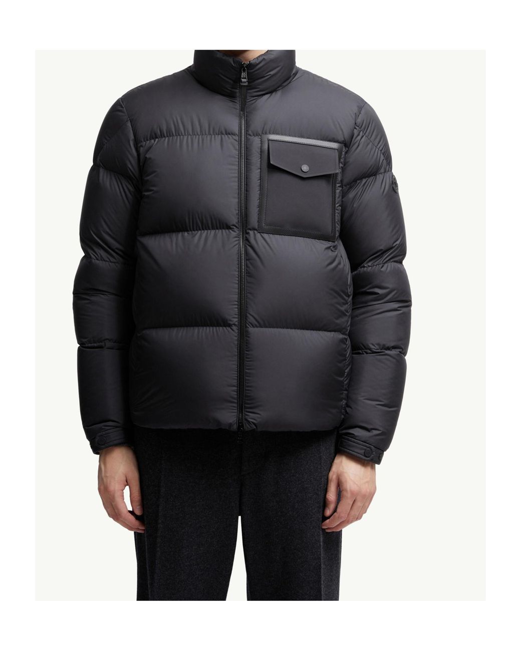 Moncler Black Chinon Square-Quilted Short Puffer Jacket for men