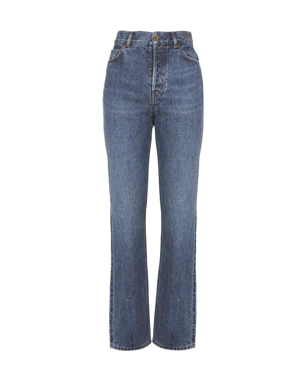 Chloé Blue High-Waisted Straight-Leg Jeans
