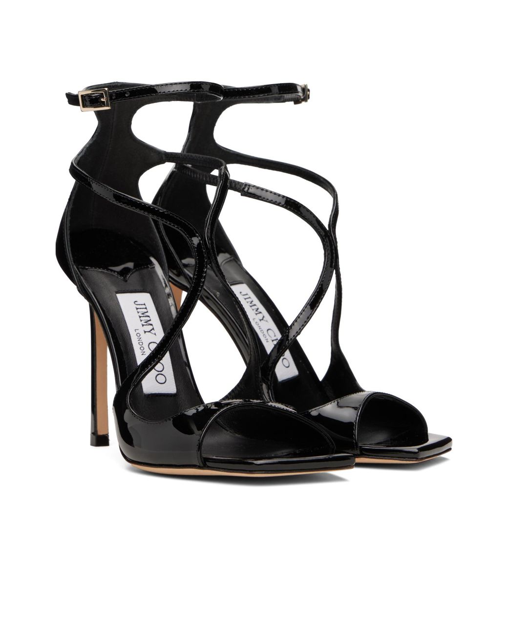 Jimmy Choo Black Square Toe High Heel Sandals