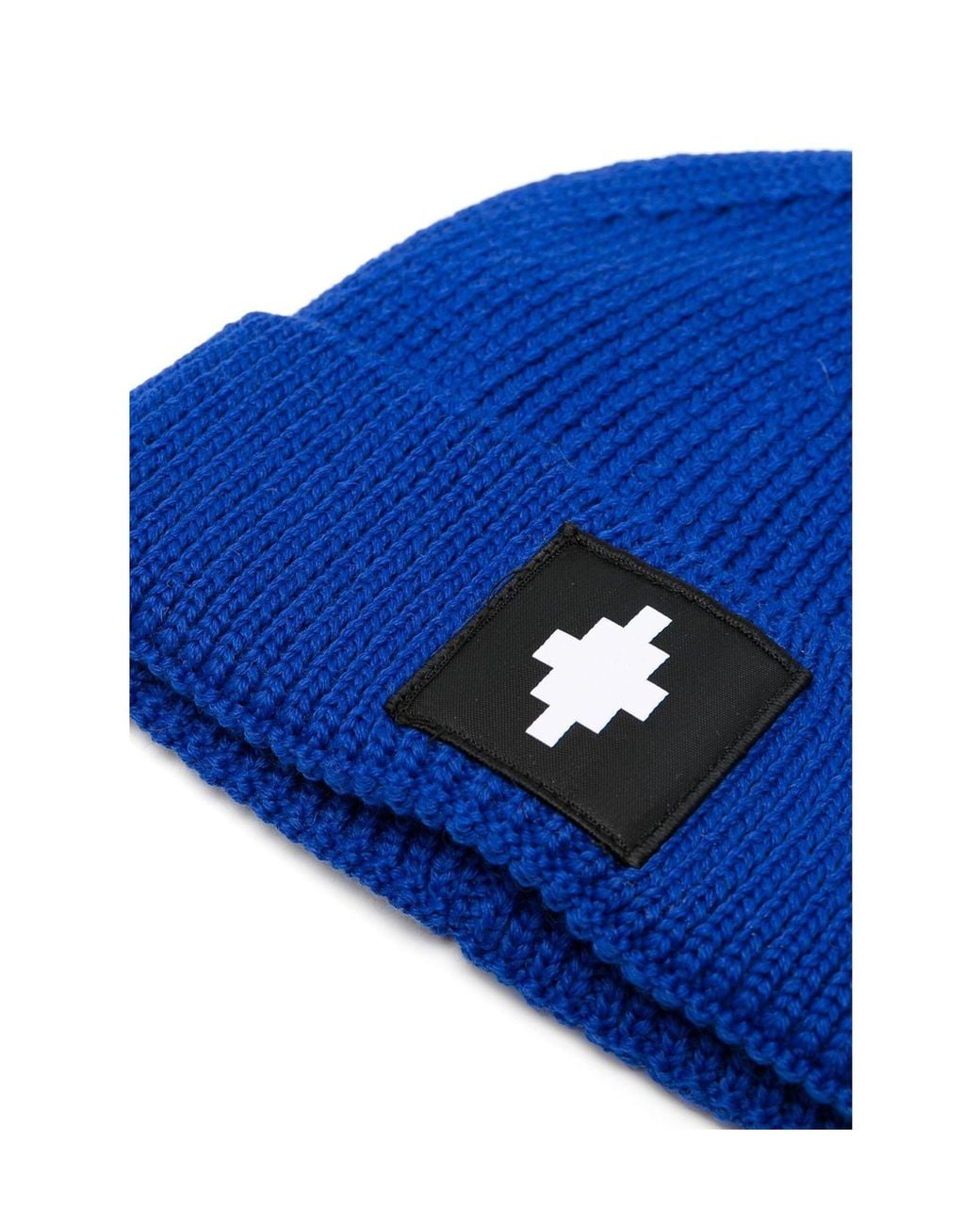 Marcelo Burlon Blue Logo-Patch Beanie