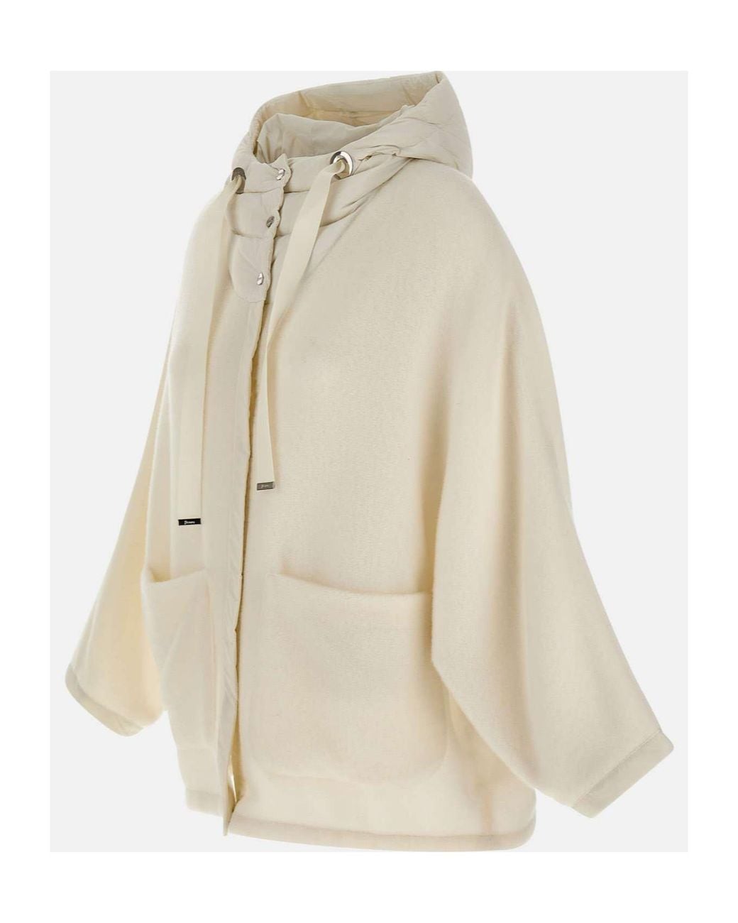 Herno Natural Oversized Zip-Up Hooded Jacket