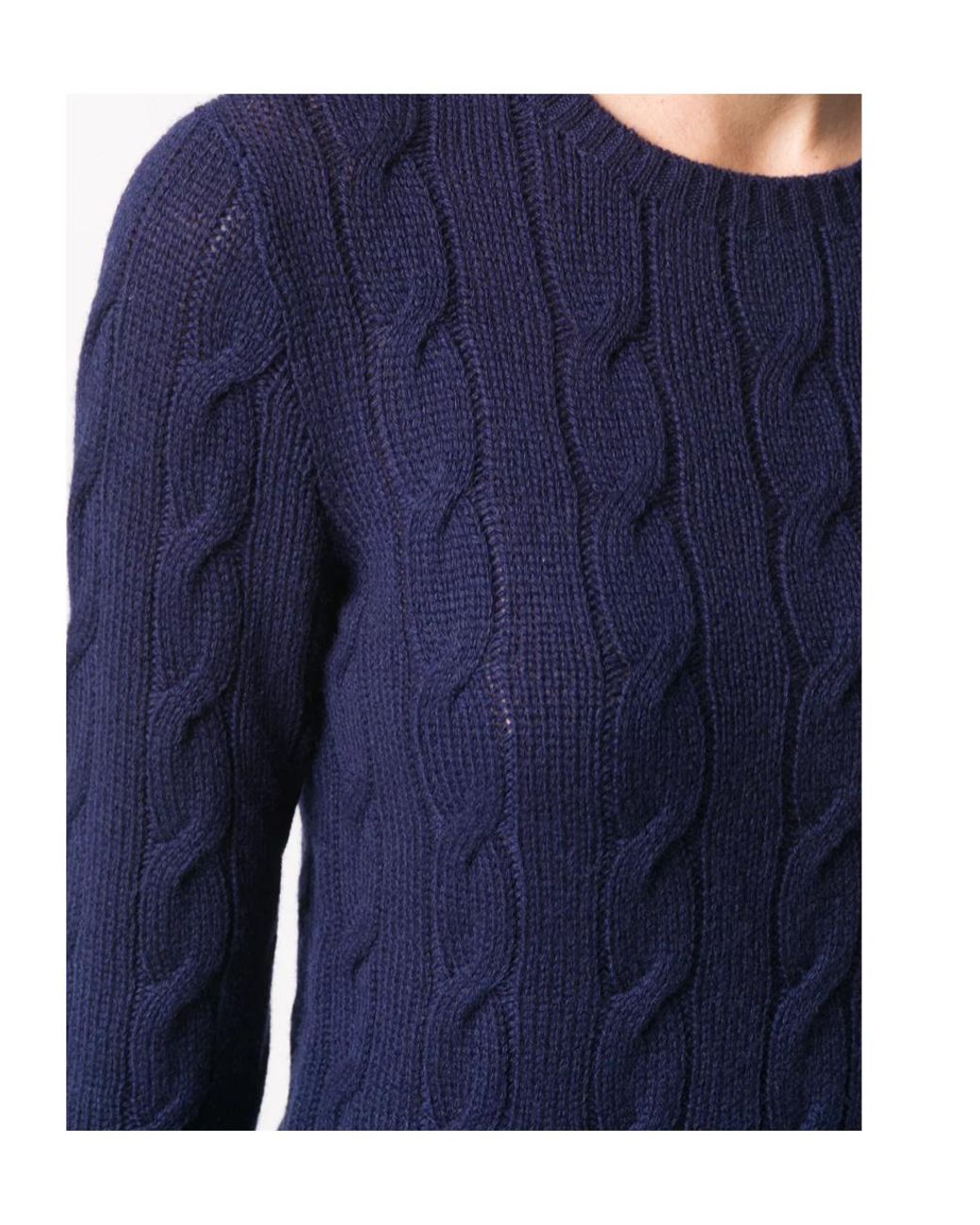 Ralph Lauren Blue Cable Knit Cashmere Jumper