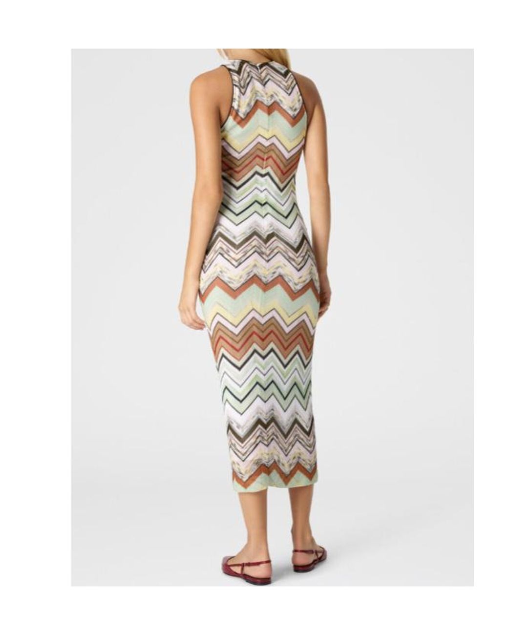 Missoni White Chevron Knit Midi Dress