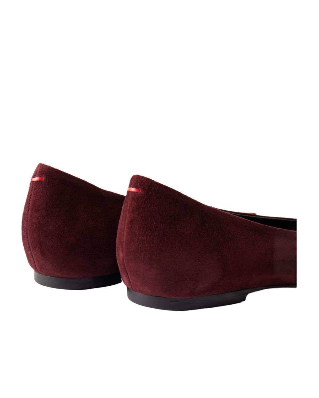 Aeyde Red Solid Suede Ballet Flats
