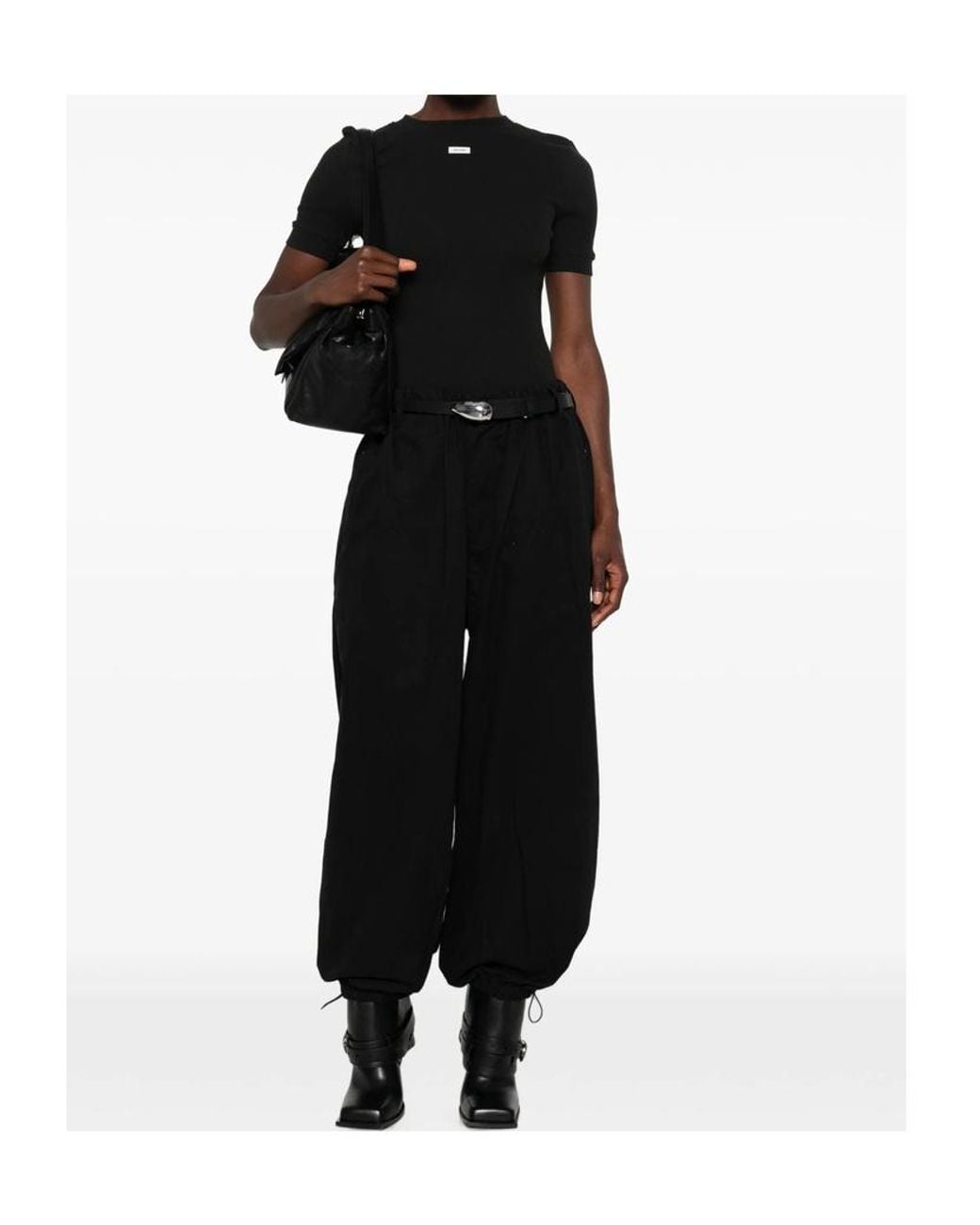 Entire studios Black Ribbed Logo T-Shirt