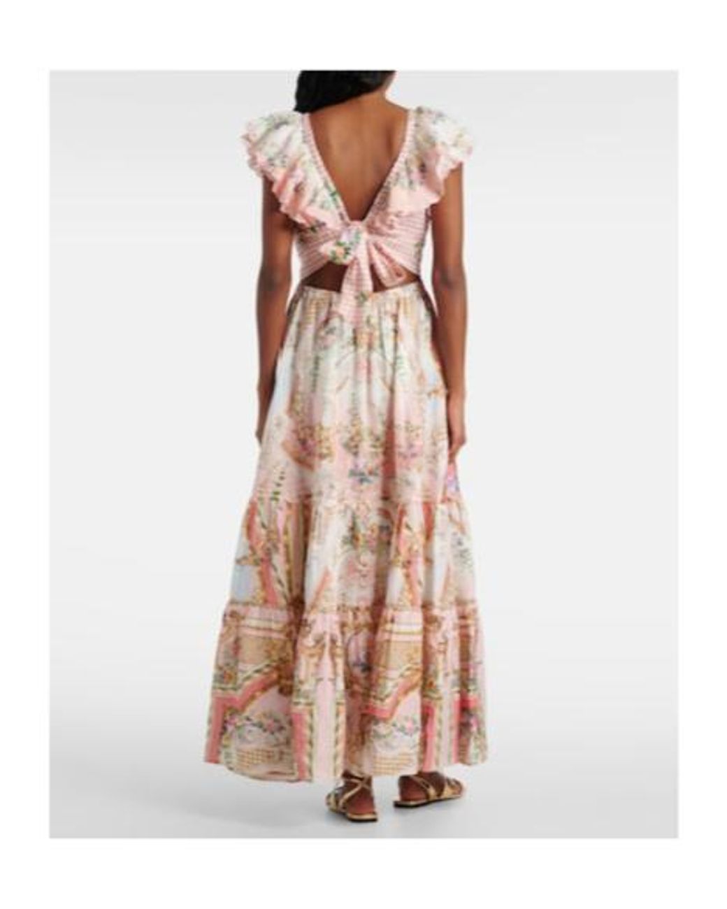 Camilla Natural Tiered Linen Maxi Dress