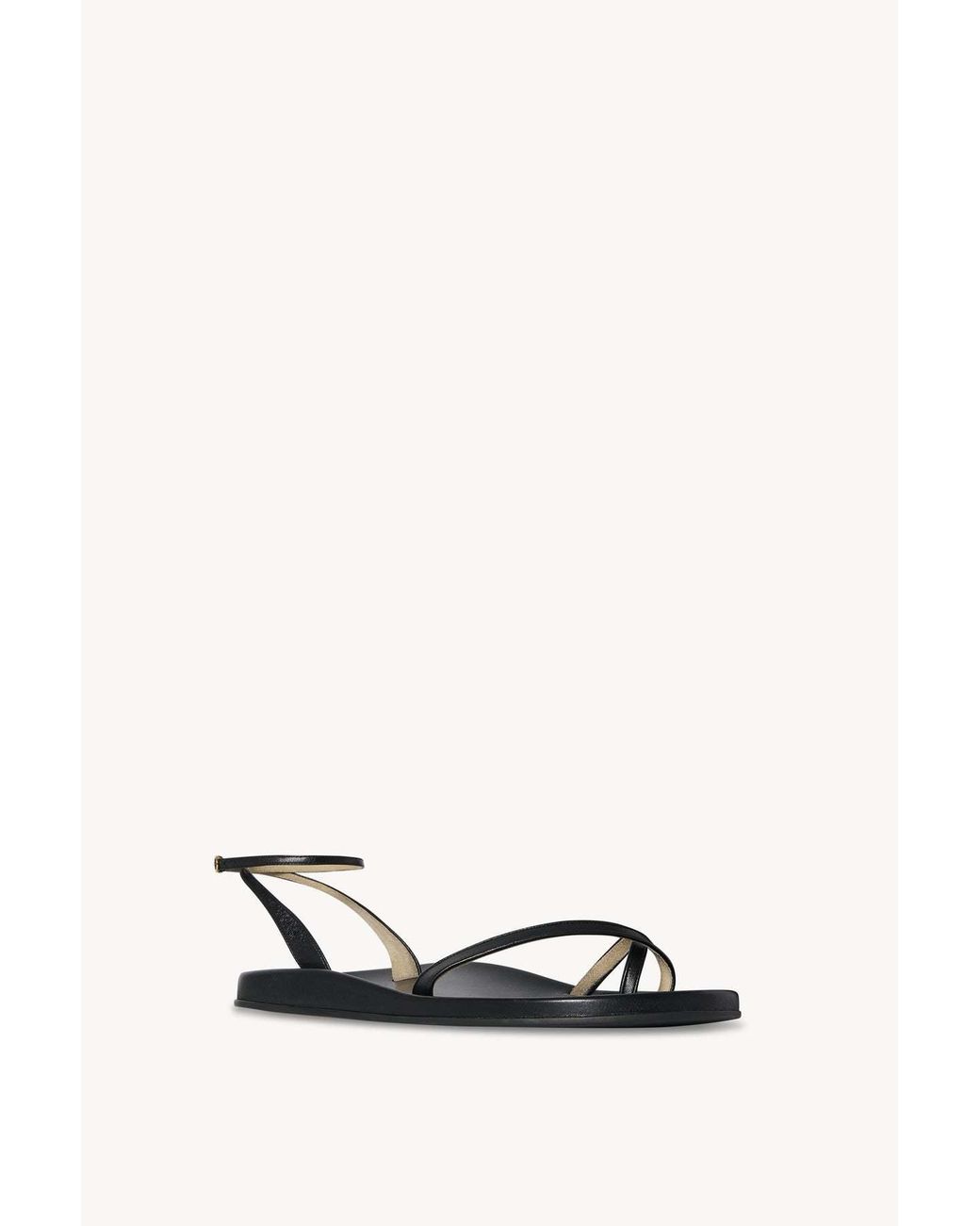 The Row White Leather Cross-Strap Sandals