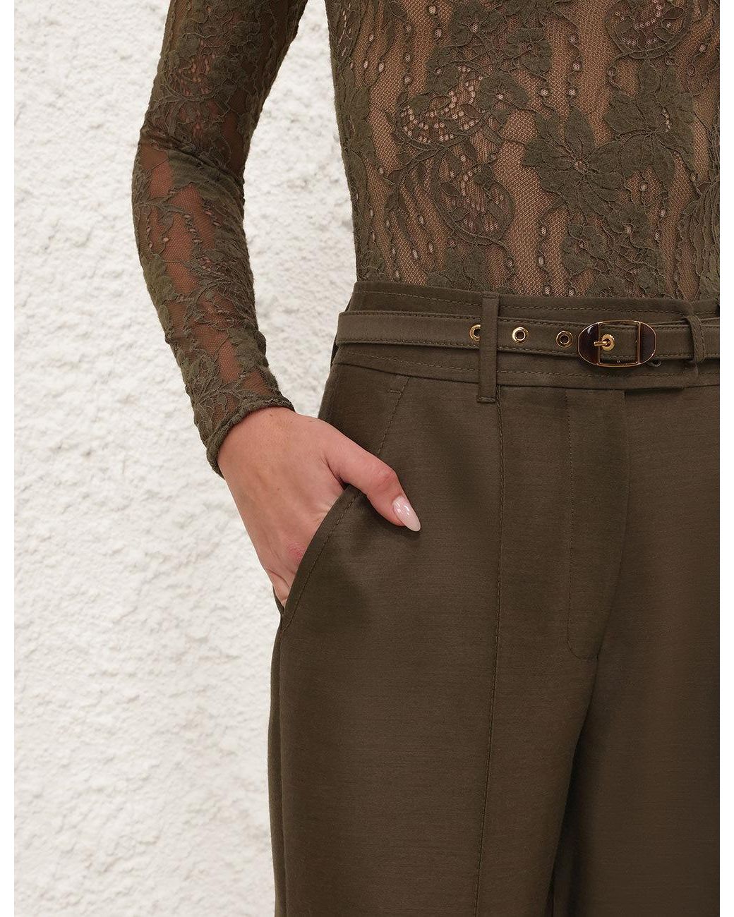 Zimmermann Brown Belt Loop Trousers