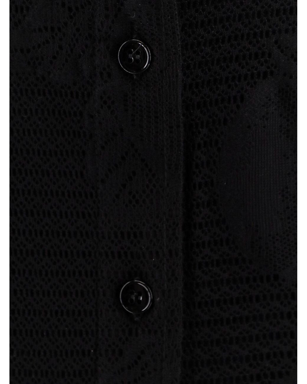 Sportmax Black Lace Detailed Long-Sleeved Top
