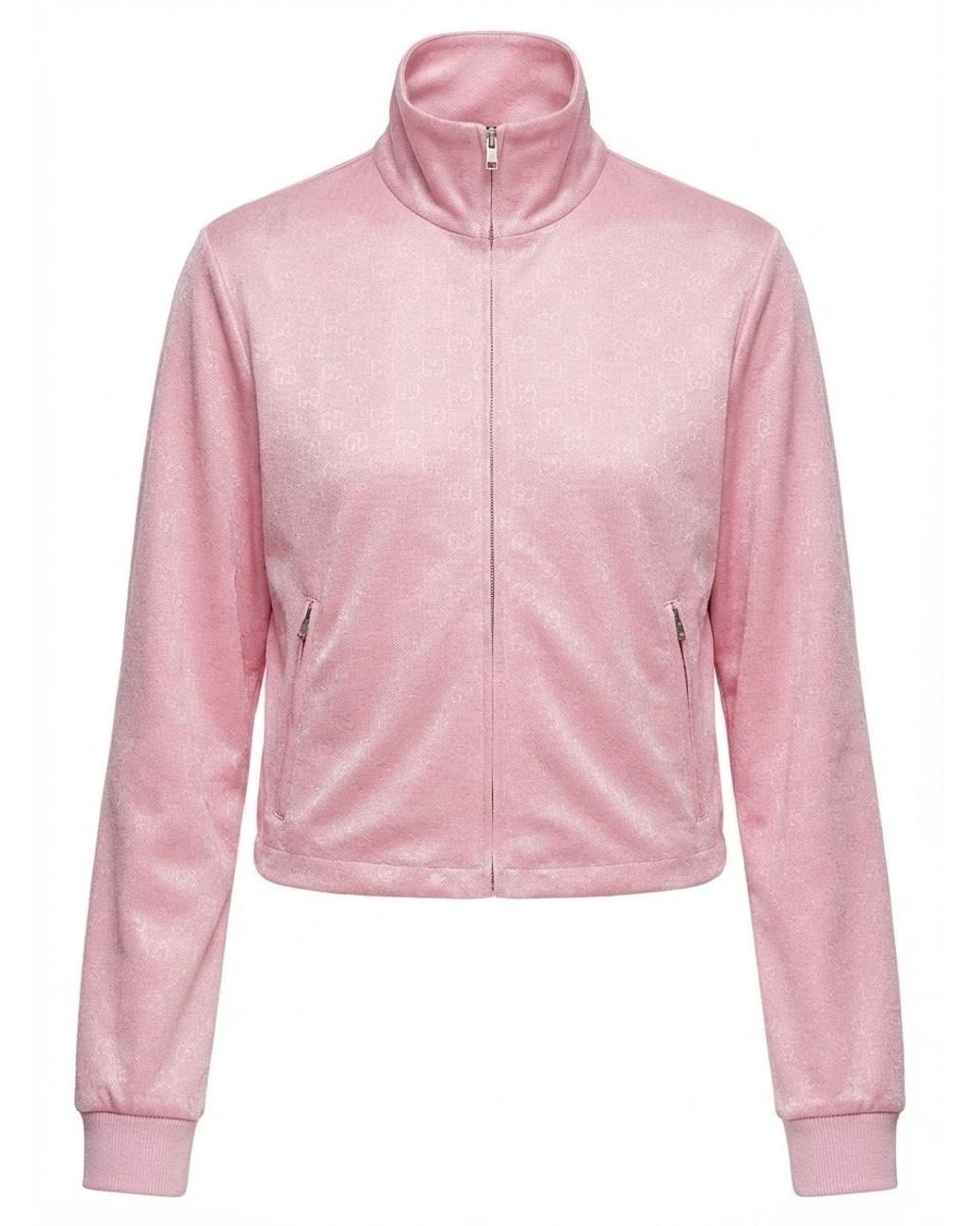 Gucci Pink Gg Jersey Jacquard Zip Jacket