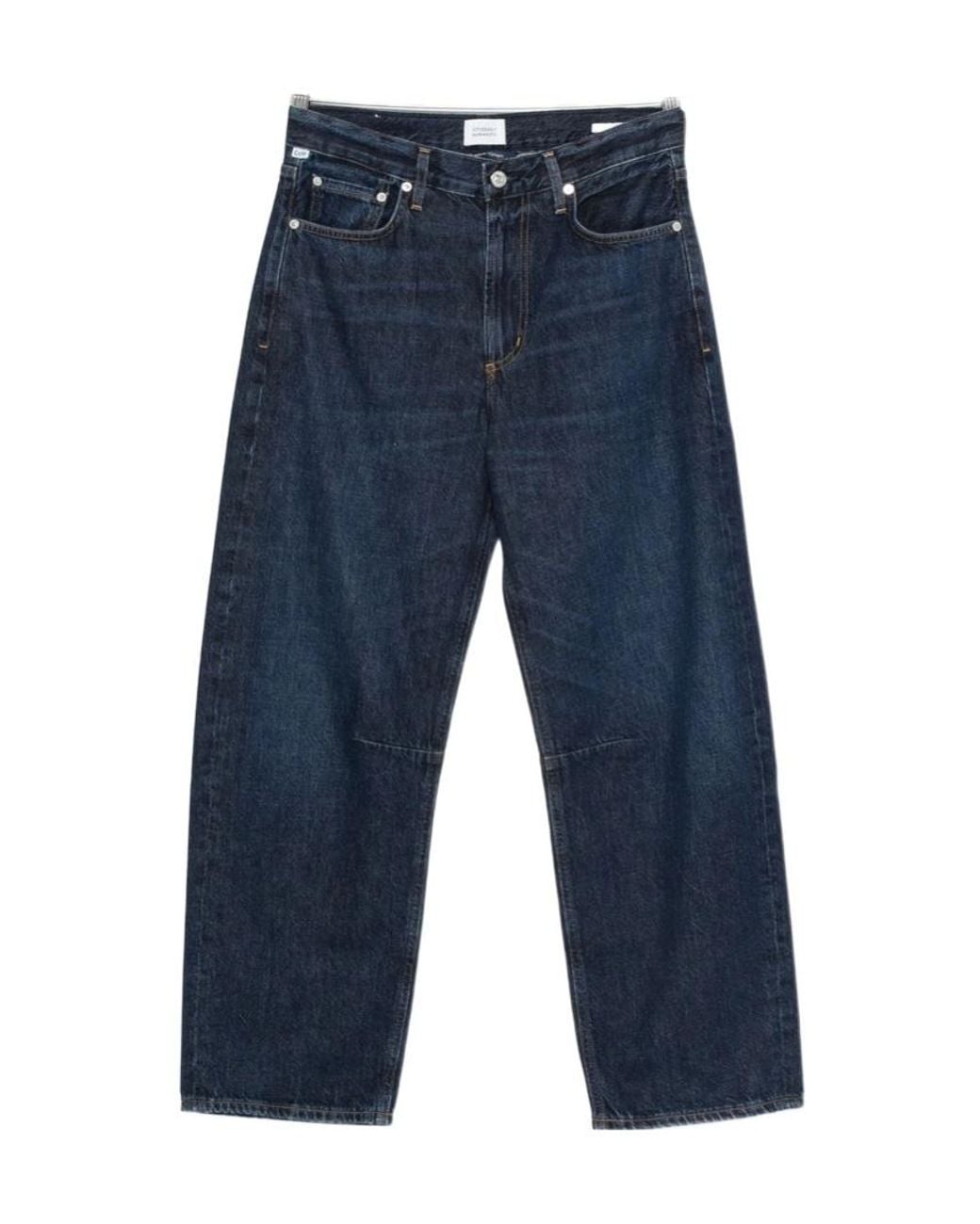 Citizens of Humanity Blue High-Rise Straight Jeans
