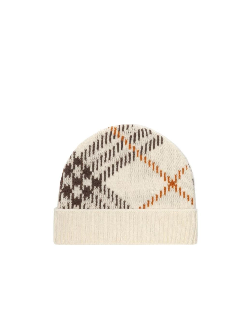 Burberry Natural Check Cashmere Blend Beanie