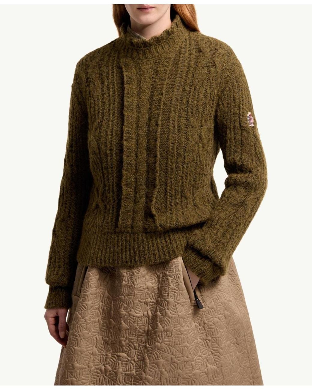 Moncler Green Alpaca Blend Openwork Jumper