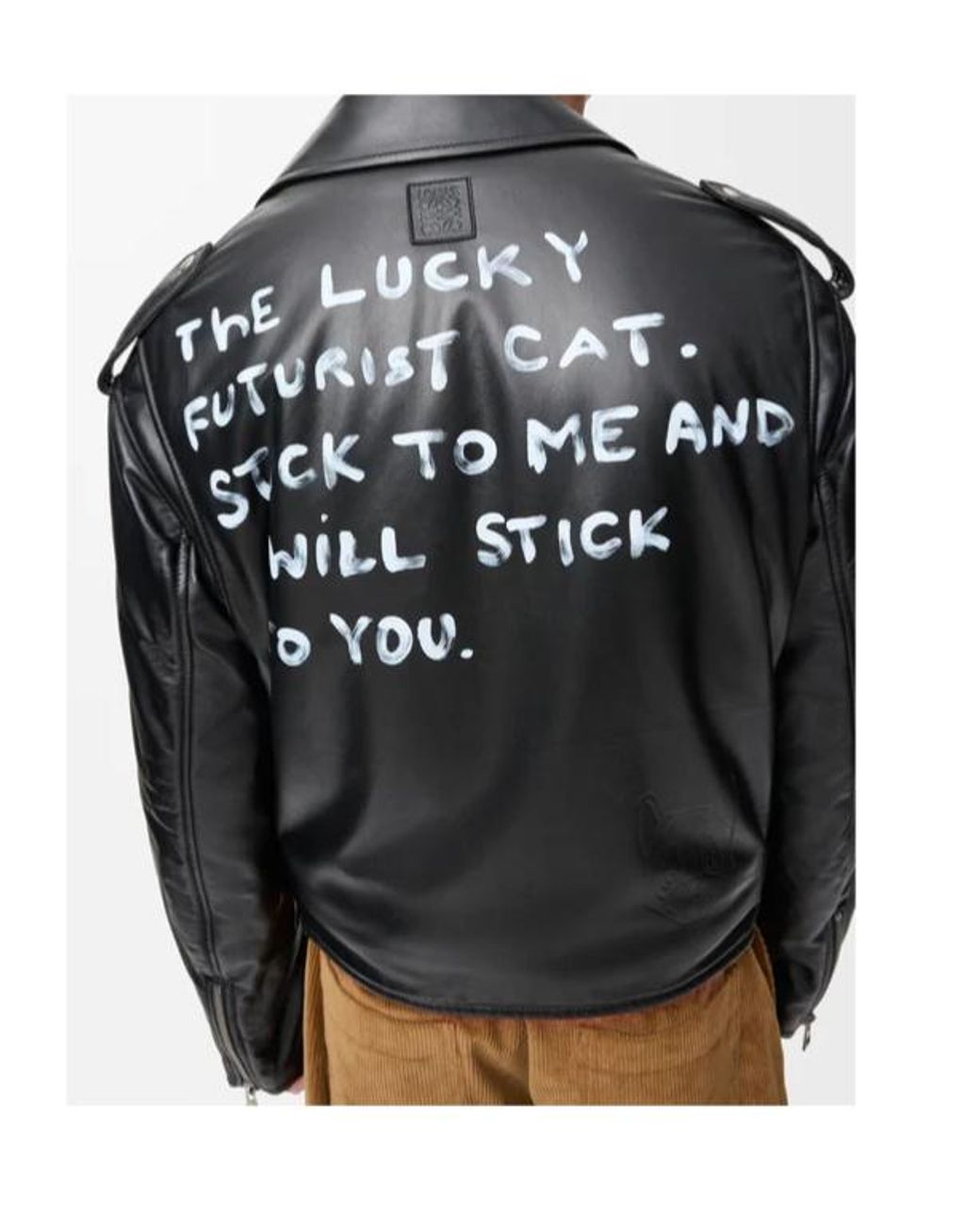 Loewe Black Quote Leather Biker Jacket for men
