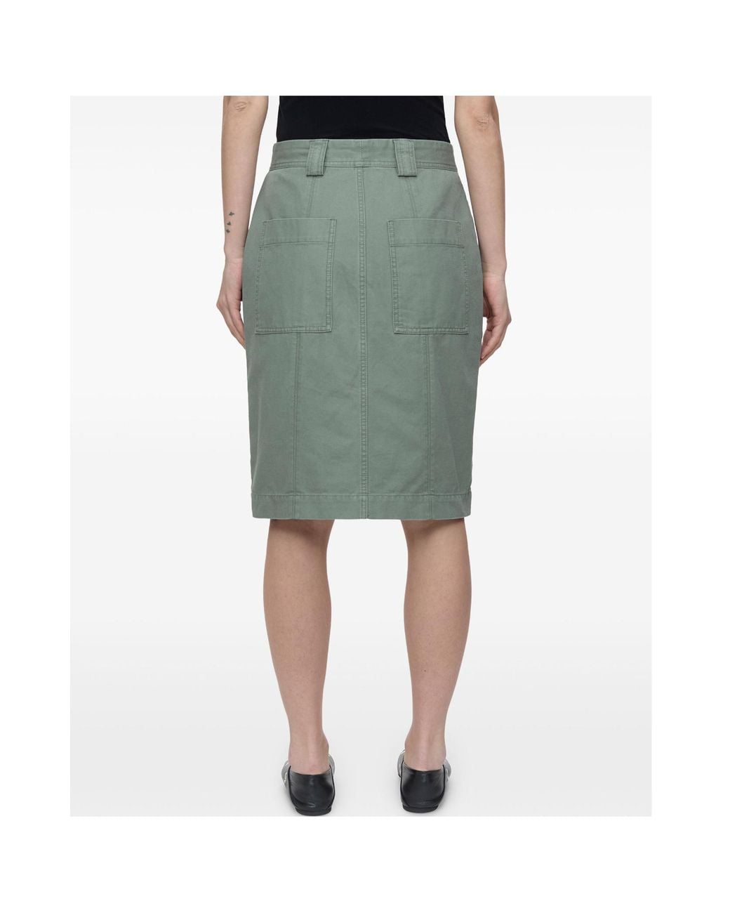 Closed Gray Cotton Midi Skirt