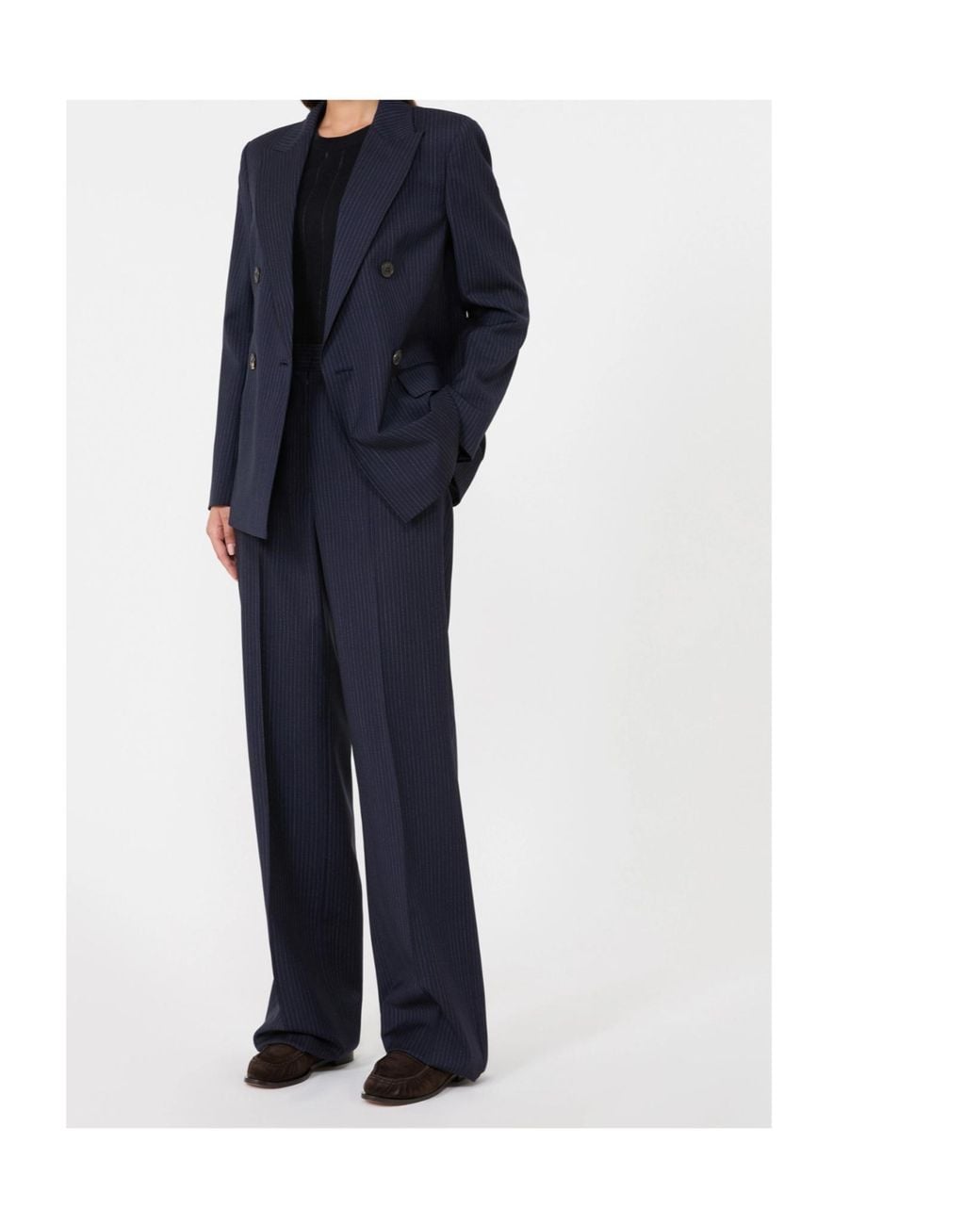 Max Mara Blue Studio Mstcambusa Striped Trousers