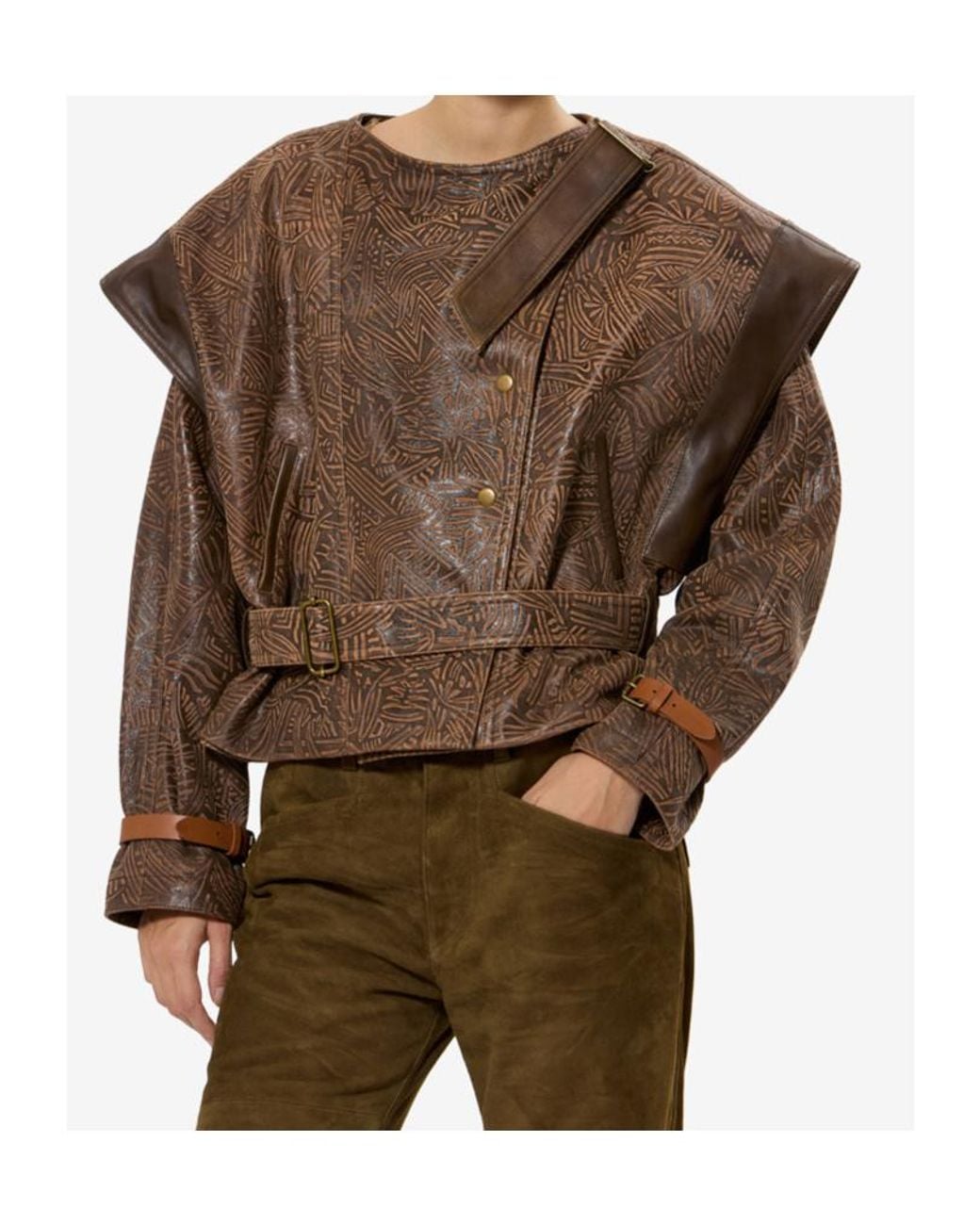 Isabel Marant Brown Erine Patterned Belted Jacket